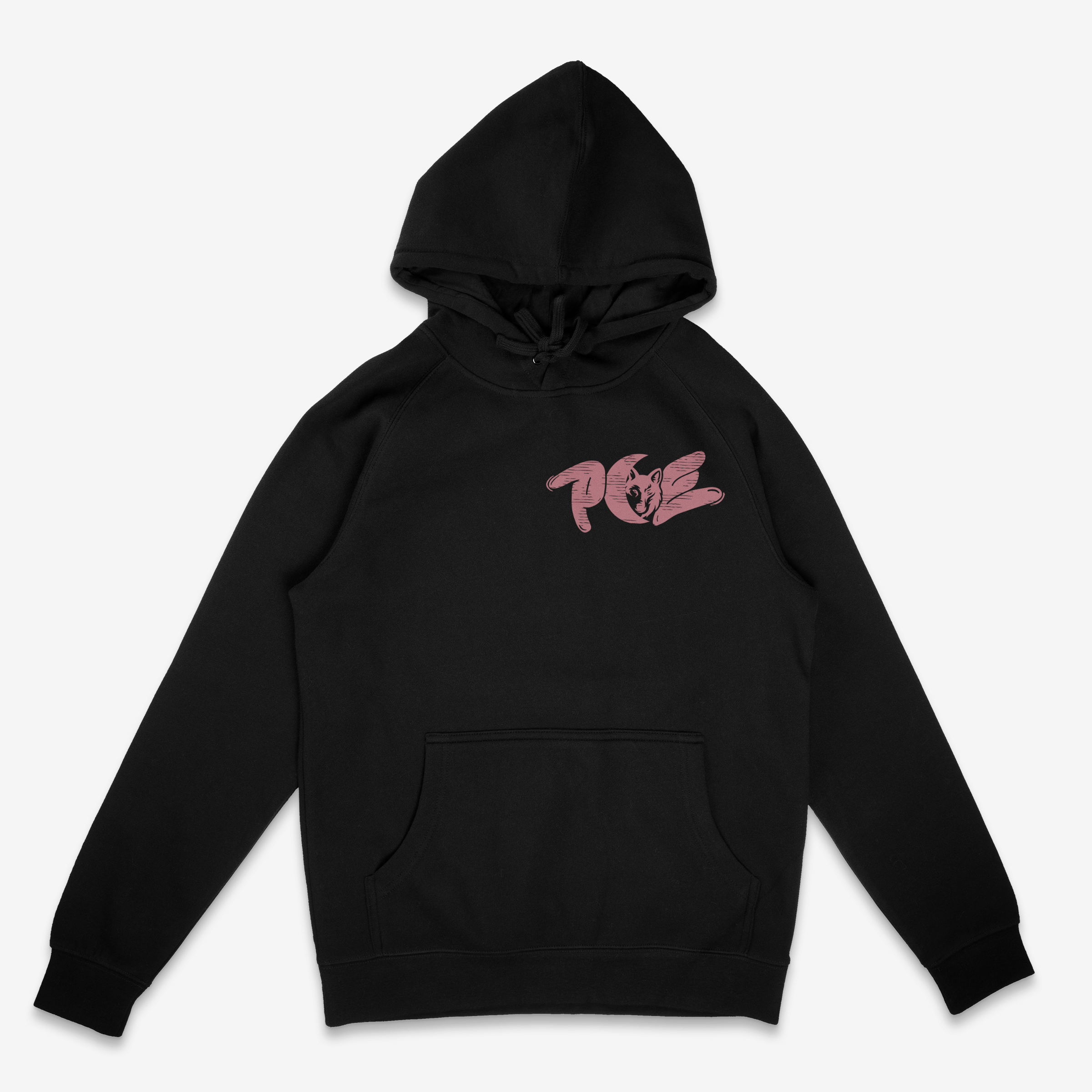 women's Rose gold pce hoodie with front and back logo's